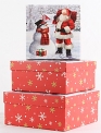 Набір подарункових коробок Санта з подарунками, 3 шт в пак.