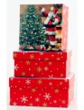 Набір подарункових коробок Санта біля ялинки, 3 шт в пак.