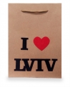 Пакет крафт з аплікацією I love Lviv,  15*20*6см/фетр (12 шт в пак)
