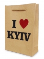 Пакет крафт з аплікацією I love Kyiv 15*20*6 см. з глітером (12 шт в пак)