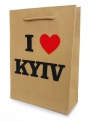Пакет крафт з аплікацією I love Kyiv 15*20*6 см. фетр (12 шт в пак)