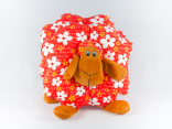 Подушка-іграшка Вівця у квіточку помаранчева 50 см