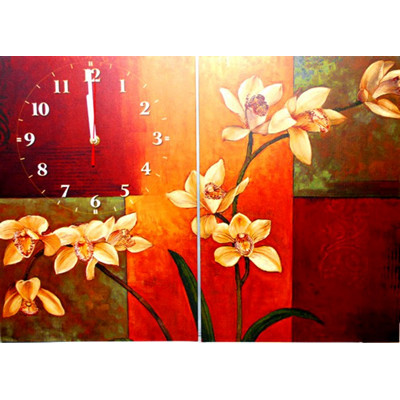 Годинник-диптих Орхідея