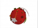 Ялинкова іграшка Кулька червоний, 9 см