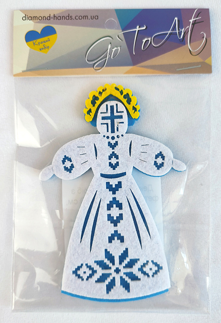 Decorative felt product Motanka, 10 cm