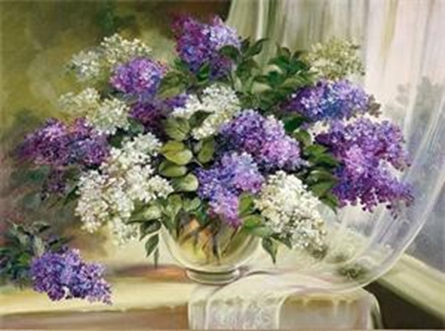 Lilac inspiration, 40*50 cm. Set for creativity with rhinestones on a stretcher