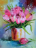 A bouquet of tulips in a vase. Darchuk O. 30*40 cm. Set for creativity with rhinestones on a stretcher