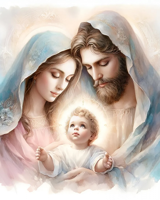 Holy family. 30*40 cm Set for creativity  on a stretcher