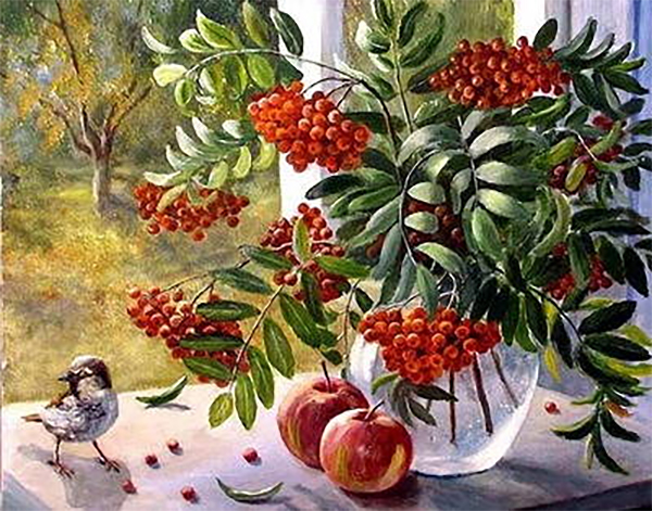 Autumn delicacies, 40*50 cm. Set for creativity with rhinestones on a stretcher
