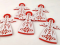 Decorative felt product Motanka, 10 cm, red