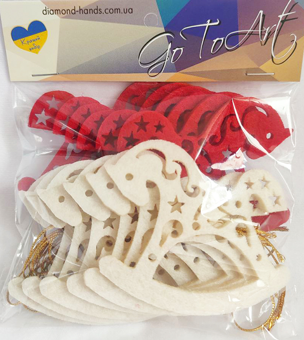 Felt decoration Grasshopper 7 cm, 12 pcs per pack.