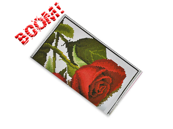 Kit embroidery cross Purse rose Red