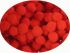 Pompon red 0,8 cm, 2000 pcs. in the package.