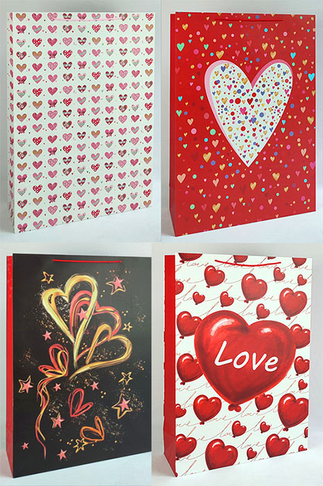 Paper package 51*72*18cm HEART, 12 pcs per pack.