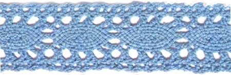 Мереживо х/б блакитне; ширина 2,8 см; 91,44 м в рул. (5115)