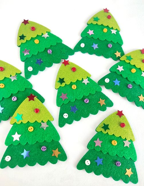 Decorative felt product Winter Beauty, 8 cm, 10 pcs per pack