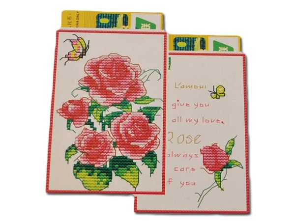 set for cross stitch "Cardholder "Four roses"