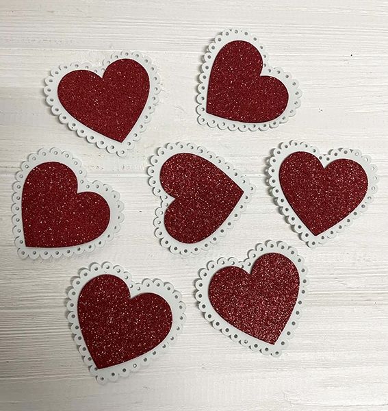Decorative item Ardent heart 7.5 cm, 30 pcs / pack
