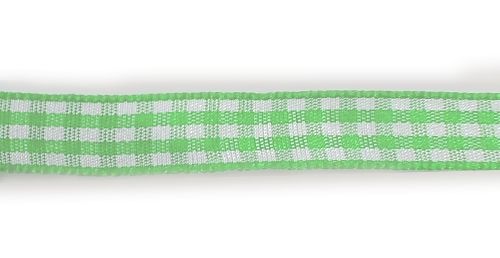 Стрічка поліестр., в клітинку, зелена,  ширина 1 см; 45,7 м в рул. (022)