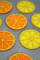 Decorative item made of felt Orange slice 4.5 cm (30 pcs in a pack) / U
