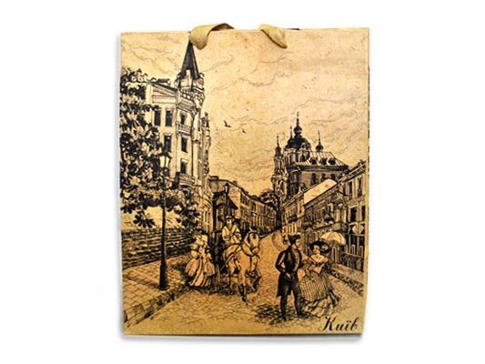 Пакет 32*26*10 "Київ. Андріївський узвіз"/Крафт
