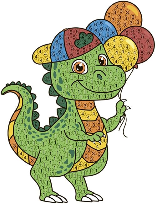 Dinosaur Yurchik, 10.5*10 cm. Set for creativity with rhinestones (sticker)