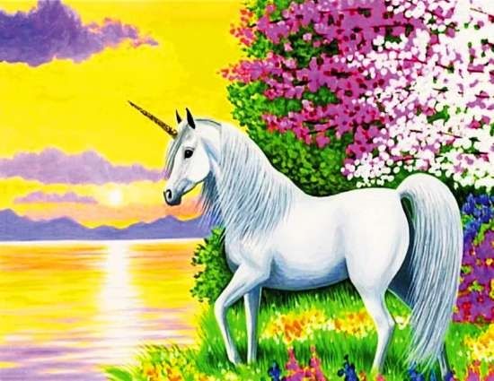 Fairy horse, 20*30 cm. Set for creativity with rhinestones on a stretcher