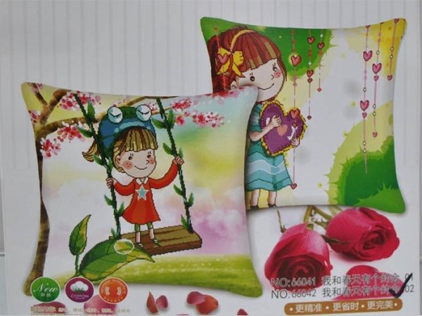 Kit embroidery cross Pillow On the swing