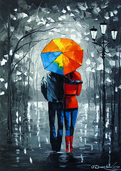Bright walk. Darchuk O. 20*30 cm. Set for creativity with rhinestones on a stretcher