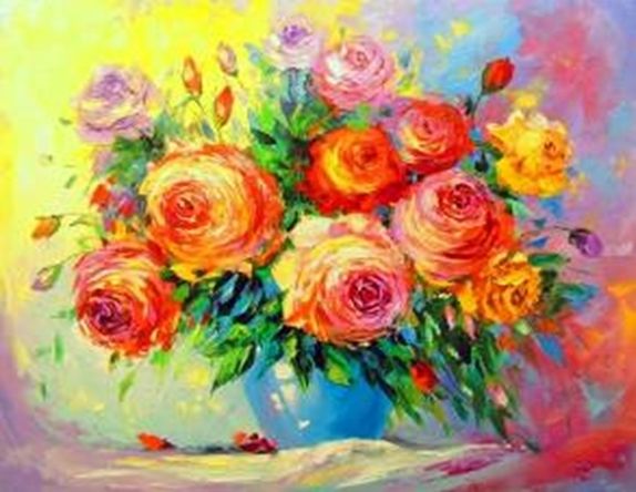 Cheerful colors 20 * 30 cm. Set for creativity with rhinestones on a stretcher.