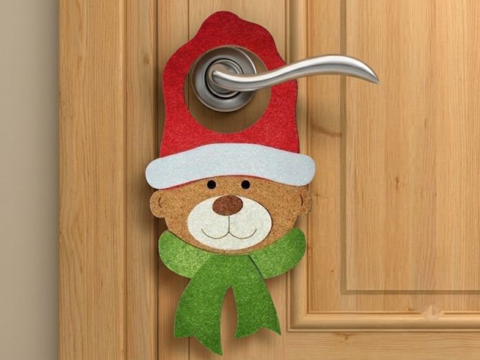 Новорічна прикраса з фетру Хенгер "Зроби сам "Ведмідь"