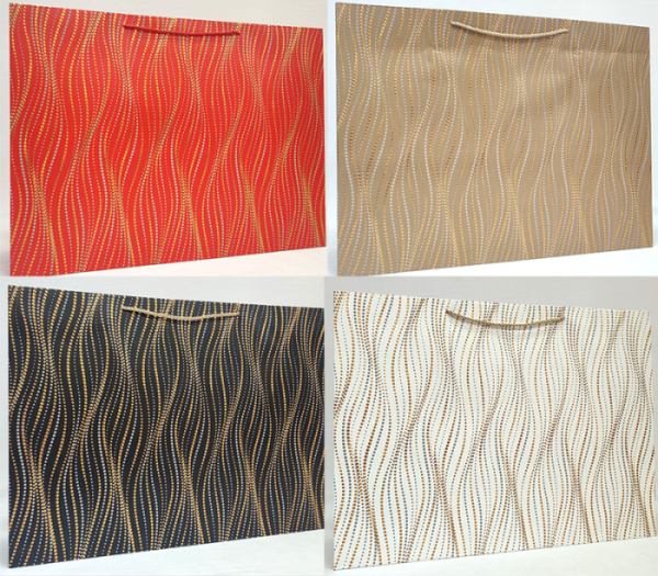 Пакет 44*59*17см паперовий "Блискучі хвилі", 12 шт в пак.