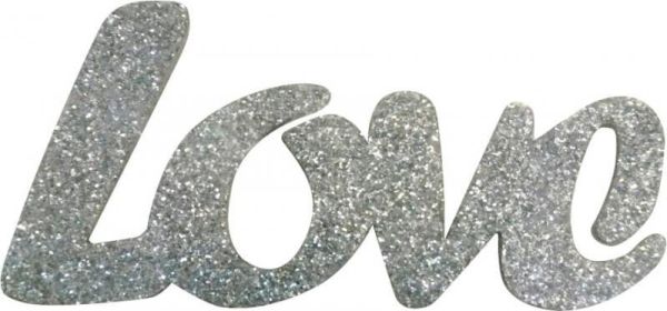 Декоративний виріб "Слово "LOVE"-2, 6,5 см, срібний (наліпка)