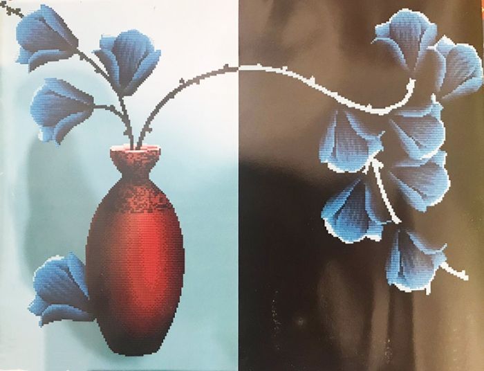 Embroidery kit 5D, 77 * 60 cm. Blue lotus
