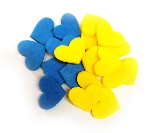 Decorative product made of felt Heart, 2 cm/2 mm black, 200 pcs in a pack.