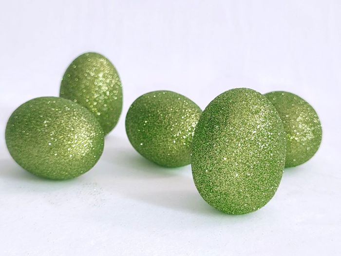 Decorative item Glitter Egg, green, 7 cm