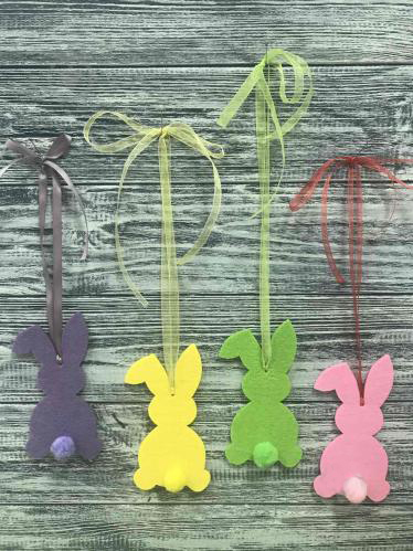 Decorative product made of felt Pendant Bunny lilac, 12 cm