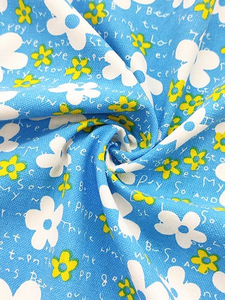 Cotton fabric blue with flowers/182