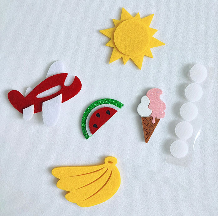 Decorative product with Velcro Summer, 5 pcs per pack.