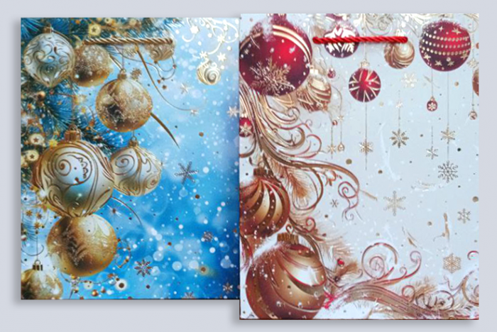 Package 30*41*12cm paper Winter decorations, 12 pcs per pack.