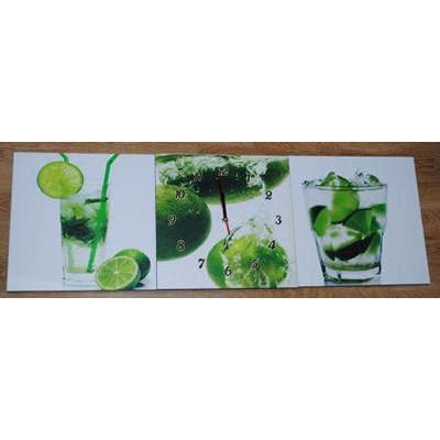 Годинник-триптих 30*30 "Мохіто"