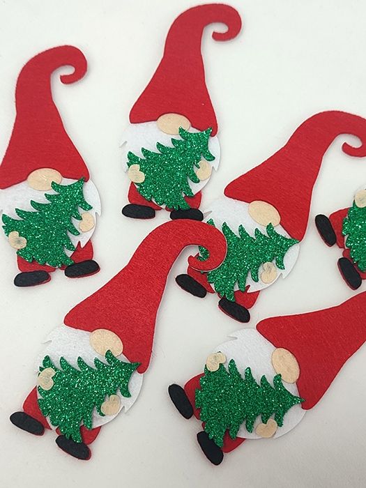 Decorative item Gnome with a Christmas tree, 10 cm, 10 pcs per pack
