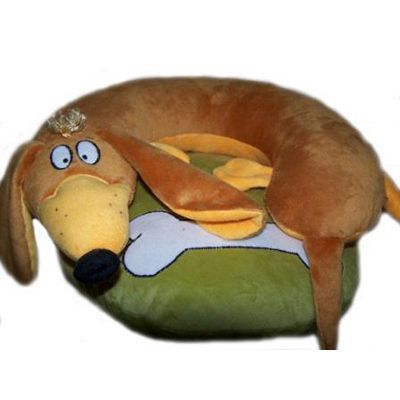 Pillow Dachshund in a car