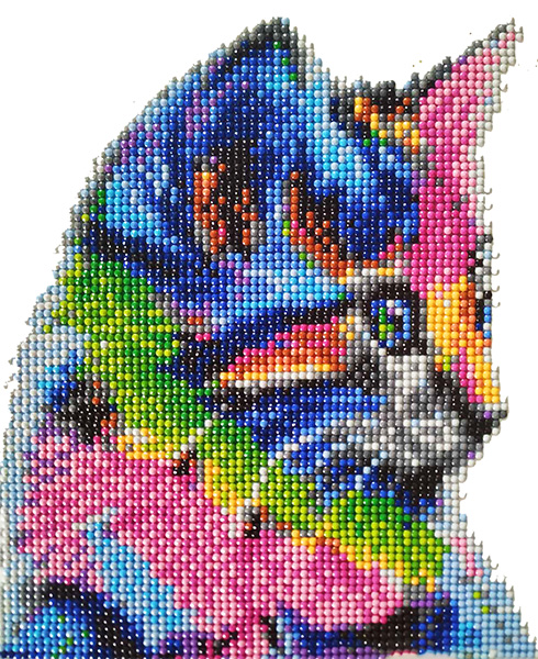 Iridescent kitten 21 * 25 cm. Set for creativity with pastes on a cardboard 5D