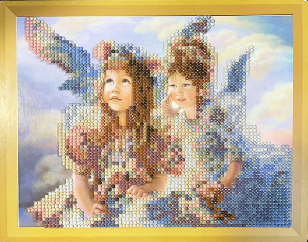 Angels 21 * 25 cm. Set for creativity with rhinestones on cardboard 5D