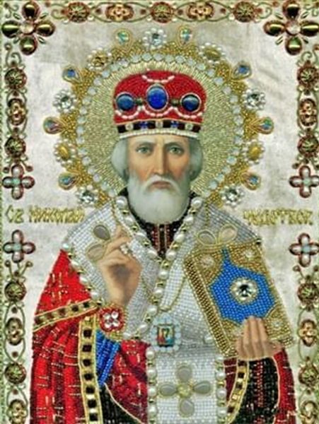 Набір для творчості зі стразами на підрамнику "Микола Чудотворець" 30*40 см (GM71199)