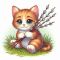 Cats, 11*10 cm. Set with rhinestones sticker