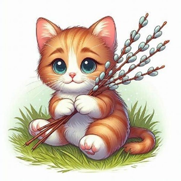 Cats, 11*10 cm. Set with rhinestones sticker