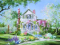 Romantic house, 50*40cm. Set with rhinestones (canvas+holder)