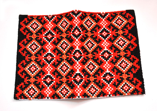 The canvas pattern on a black background
